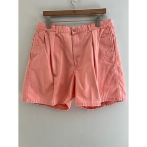 Vintage Polo Ralph Lauren Salmon Pink Chino Shorts Pleated Khaki Size 36 SG